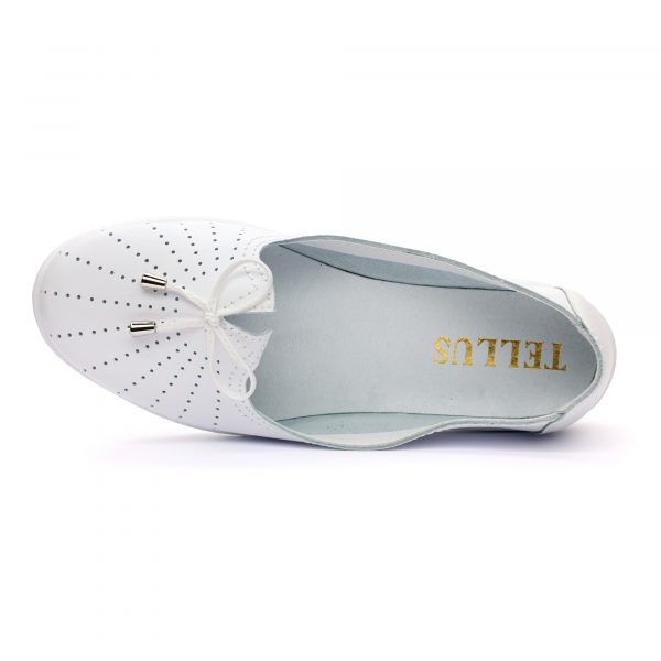 Pantofi piele “Tellus” 72-01, Alb - imagine 7