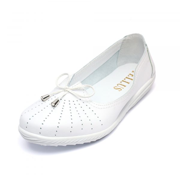 Pantofi piele “Tellus” 72-01, Alb - imagine 6