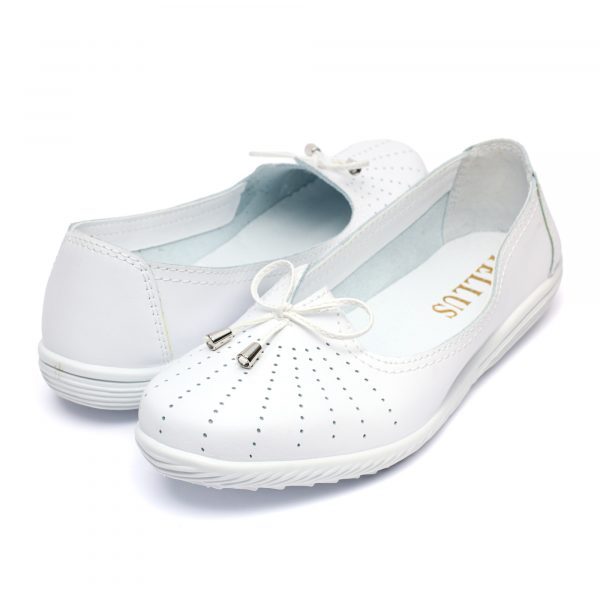 Pantofi piele “Tellus” 72-01, Alb - imagine 3