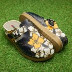 Saboti medicali dama 154950, Flori negru