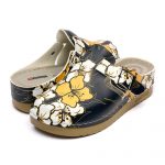 Saboti medicali dama 154950, Flori negru - imagine 3