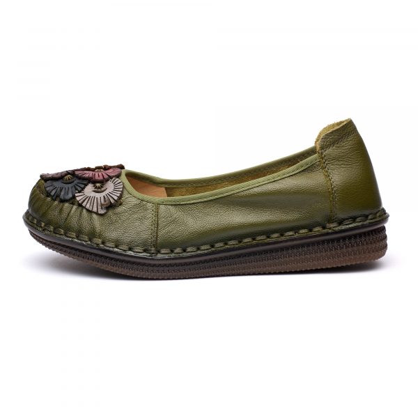 Pantofi piele dama W043309, Verde - imagine 5