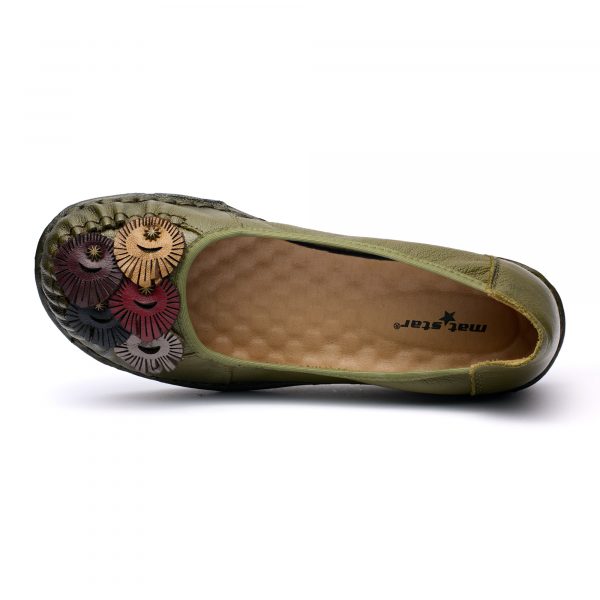 Pantofi piele dama W043309, Verde - imagine 7