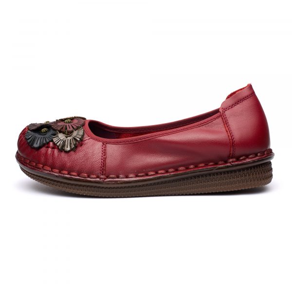 Pantofi piele dama W043309, Rosu - imagine 5