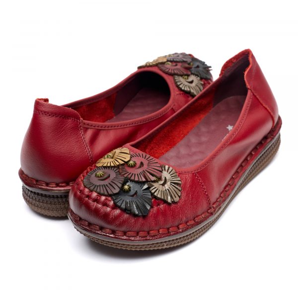 Pantofi piele dama W043309, Rosu - imagine 2