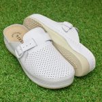 Saboti medicali piele dama "Tellus" 25-061, Alb