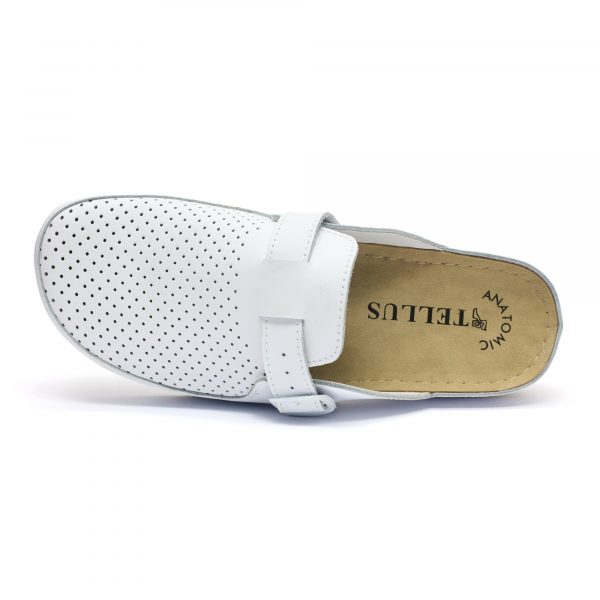 Saboti medicali piele dama "Tellus" 25-061, Alb - imagine 7