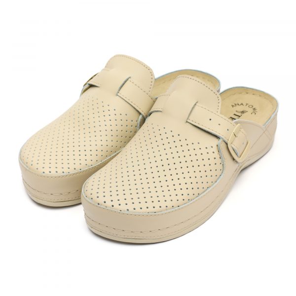 Saboti medicali piele dama "Tellus" 25-061, Bej - imagine 3