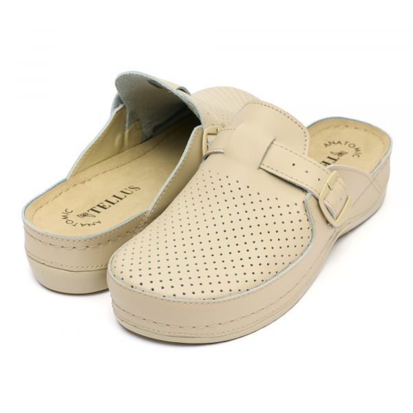 Saboti medicali piele dama "Tellus" 25-061, Bej - imagine 2