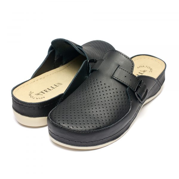 Saboti medicali piele dama "Tellus" 25-061, Negru - imagine 2