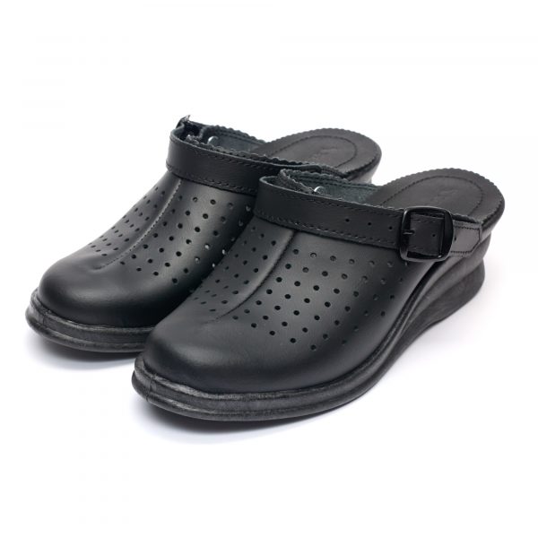 Saboti medicali piele “Tellus” 50-08/02, Negru - imagine 3