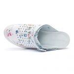 Saboti medicali piele “Tellus” 50-08/02, Alb cu flori - imagine 7