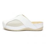 Saboti medicali piele dama "Tellus" 25-062, Alb - imagine 4