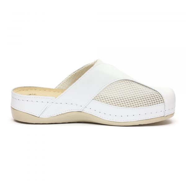 Saboti medicali piele dama "Tellus" 25-062, Alb - imagine 6