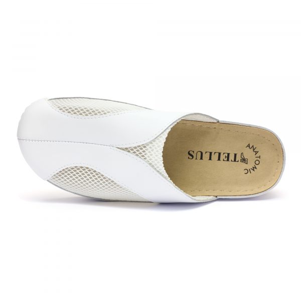 Saboti medicali piele dama "Tellus" 25-062, Alb - imagine 7