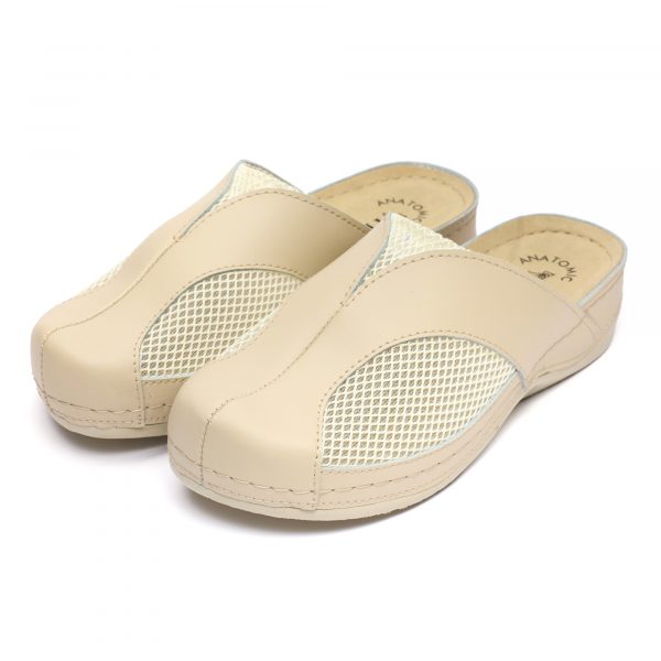 Saboti medicali piele dama "Tellus" 25-062, Bej - imagine 2