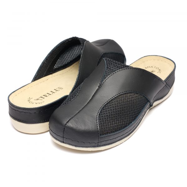 Saboti medicali piele dama "Tellus" 25-062, Negru - imagine 2