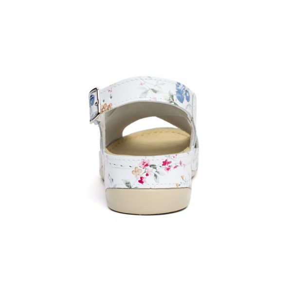 Sandale piele Tellus 25-060, Alb cu flori - imagine 8