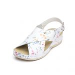 Sandale piele Tellus 25-060, Alb cu flori - imagine 6