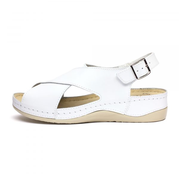 Sandale piele Tellus 25-060,Alb - imagine 4