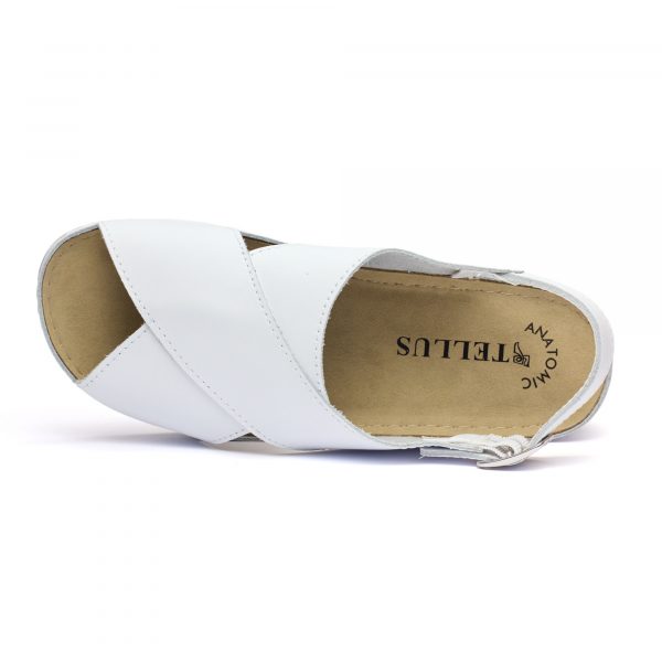 Sandale piele Tellus 25-060,Alb - imagine 7