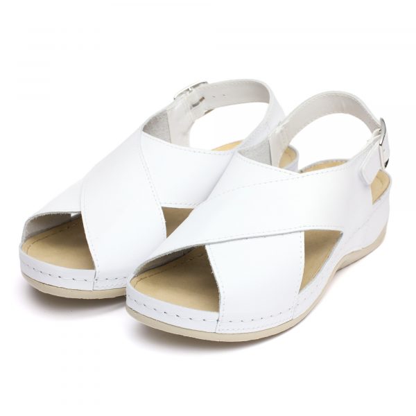 Sandale piele Tellus 25-060,Alb - imagine 3