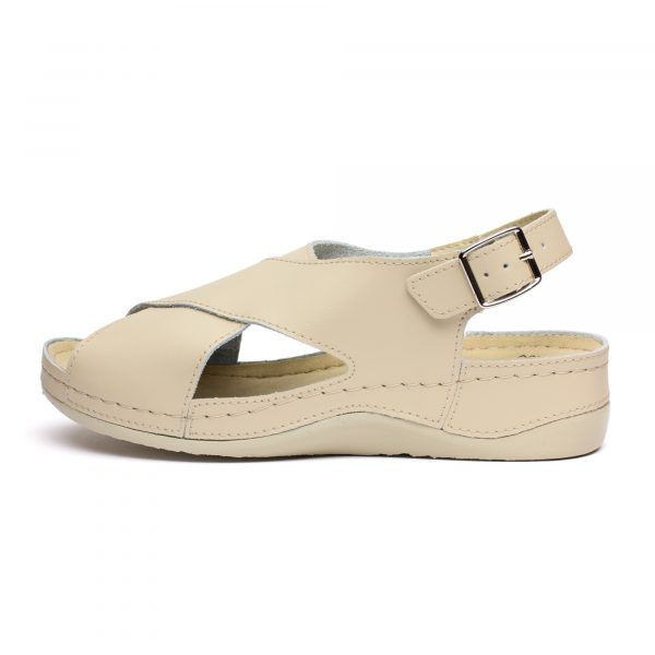 Sandale piele Tellus 25-060, Bej - imagine 4