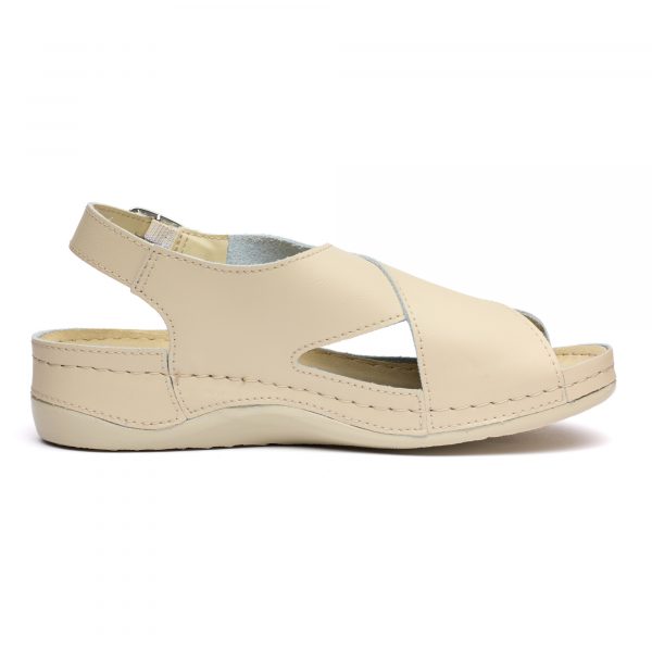 Sandale piele Tellus 25-060, Bej - imagine 5