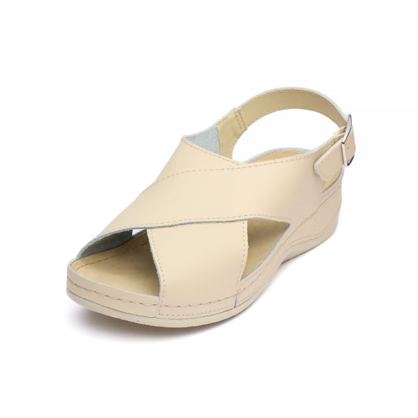 Sandale piele Tellus 25-060, Bej - imagine 6