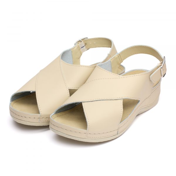 Sandale piele Tellus 25-060, Bej - imagine 3