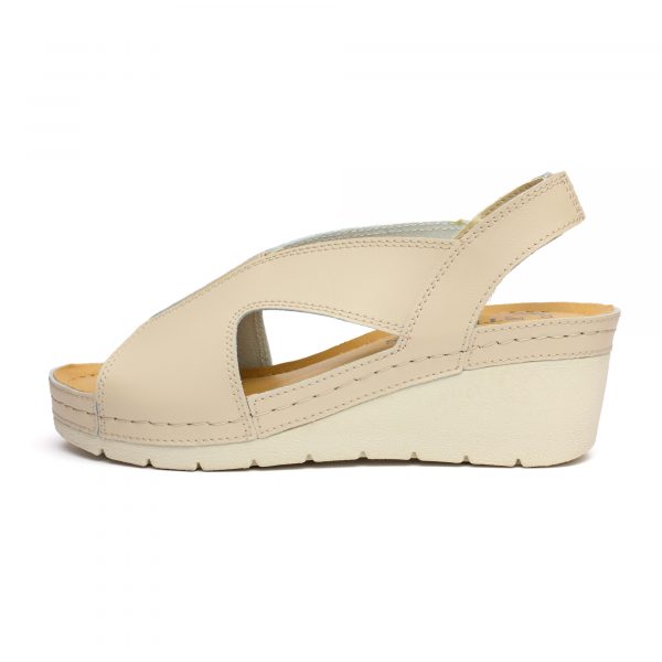 Sandale piele dama "Tellus" 27-04, Bej - imagine 4