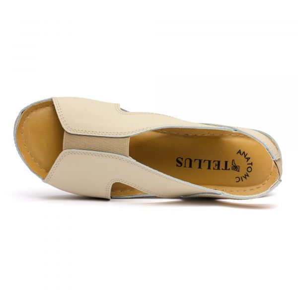 Sandale piele dama "Tellus" 27-04, Bej - imagine 7