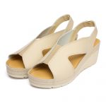 Sandale piele dama "Tellus" 27-04, Bej - imagine 3