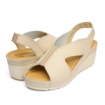 Sandale piele dama "Tellus" 27-04, Bej - imagine 2