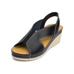 Sandale piele dama "Tellus" 27-04, Negru - imagine 6