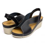 Sandale piele dama "Tellus" 27-04, Negru - imagine 2