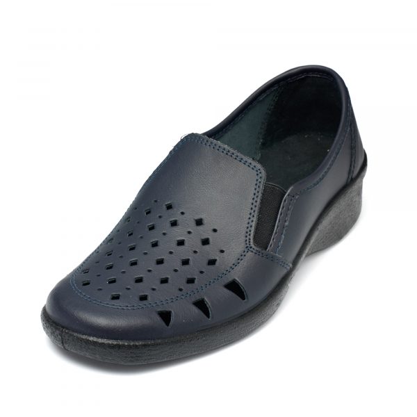 Pantofi piele Tellus 02-13, Albastru - imagine 6