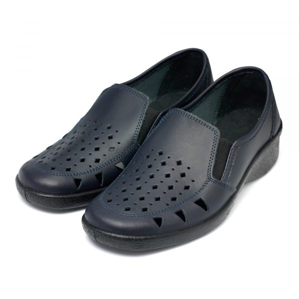 Pantofi piele Tellus 02-13, Albastru - imagine 3