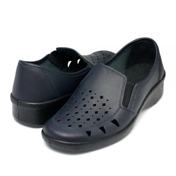 Pantofi piele Tellus 02-13, Albastru - imagine 2