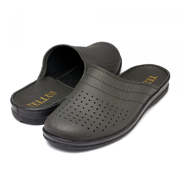 Papuci barbati Tellus 52-13, gri inchis - imagine 2