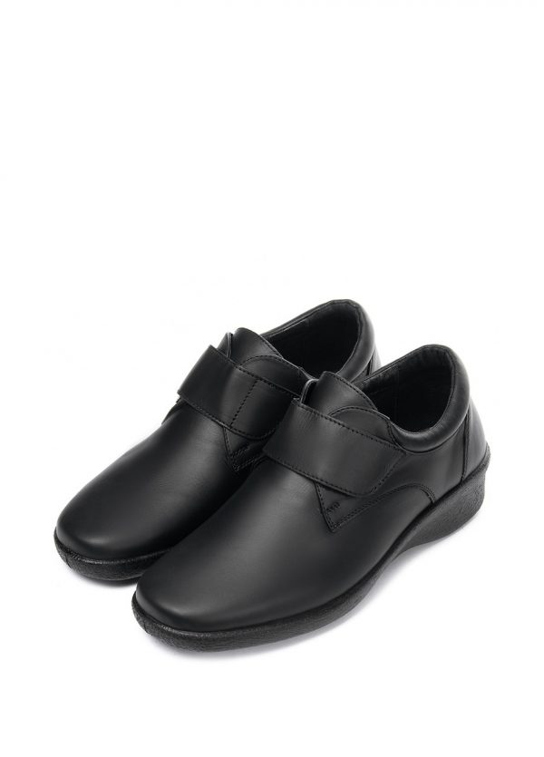 Ghete piele extra lat "TELLUS" 02-22, Negru - imagine 2