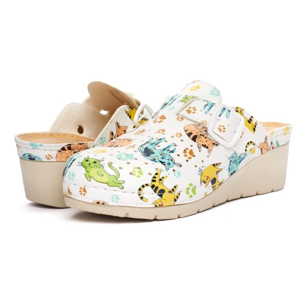 Saboti medicali dama "Tellus" 27-19,  Pisicute amprenta - imagine 3