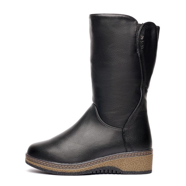 Cizme inblaniti dama W043171, Negru - imagine 5