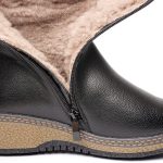 Cizme inblaniti dama W043171, Negru - imagine 7