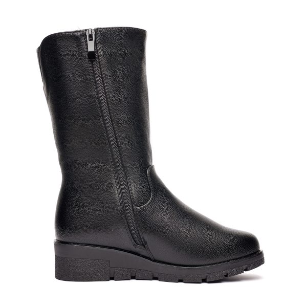 Cizme inblaniti dama W043170, Negru - imagine 6