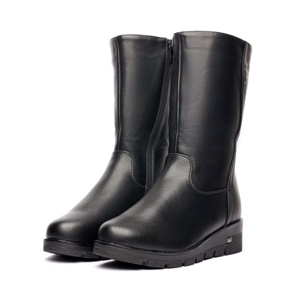 Cizme inblaniti dama W043170, Negru - imagine 2