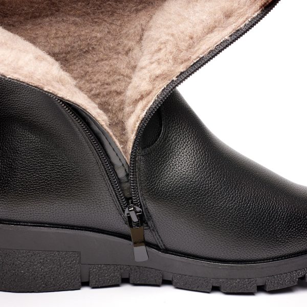 Cizme inblaniti dama W043170, Negru - imagine 7