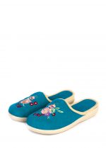 Papuci de casă "TELLUS" 03-02/3, Albastru Deschis Floare - imagine 2