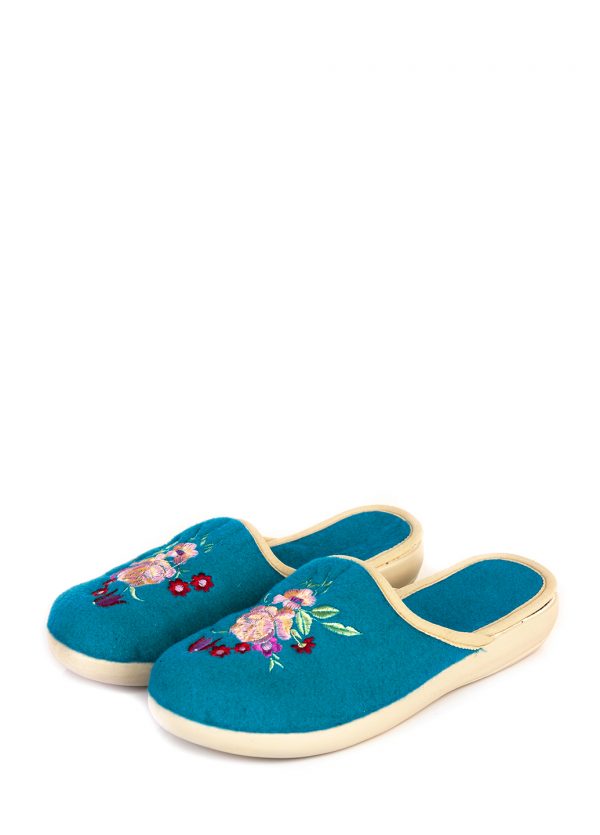 56 Papuci de casă "TELLUS" 03-02/3, Albastru Deschis Floare - imagine 2