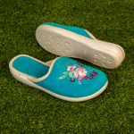 Papuci de casă "TELLUS" 03-02/3, Albastru Deschis Floare